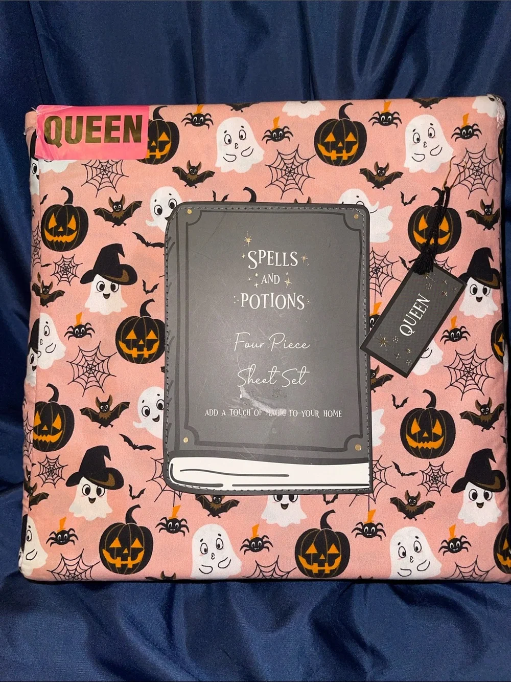 Spells and Potions Pink Halloween Four-Piece Sheet Set
